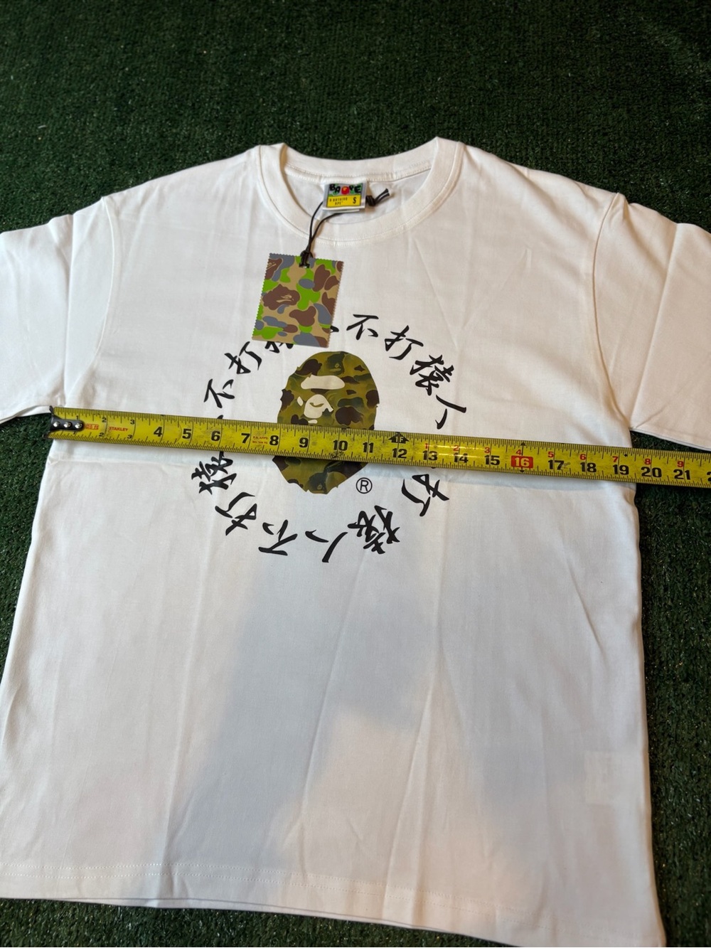 Bape White Tee with Green Camo Ape Head Graphic - Picture 9 of 9